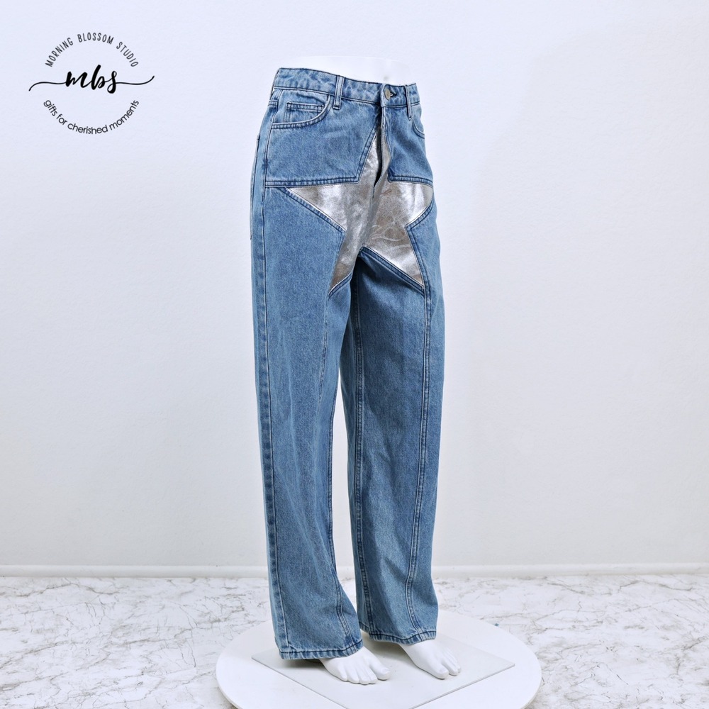 NWOT Easy Tiger Star High Waist Wide Leg Jeans Blue Women 26